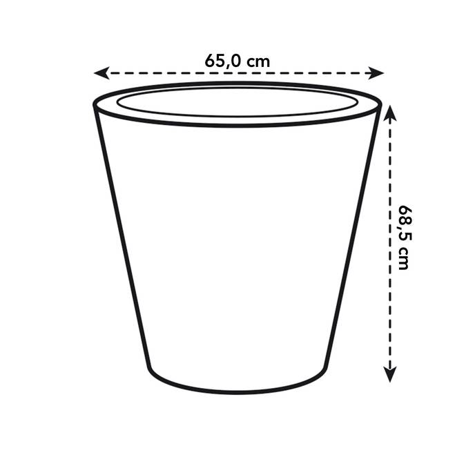 pure straight round 65cm blanc lin